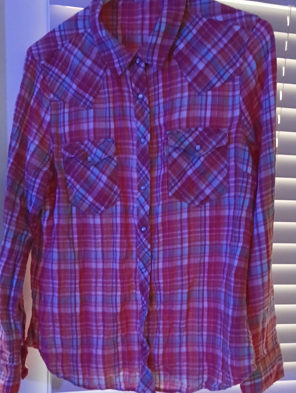 Levi's Women Western Plaid Shirt, XL